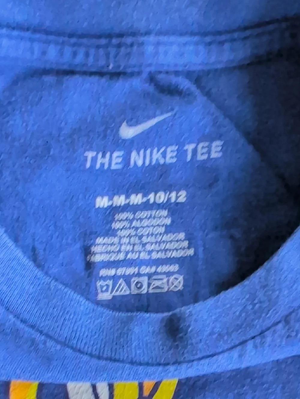 Nike Blue Kids' KUPP 10 Short Sleeve Tee with Yellow-White Number